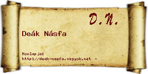 Deák Násfa névjegykártya