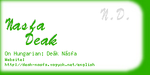 nasfa deak business card